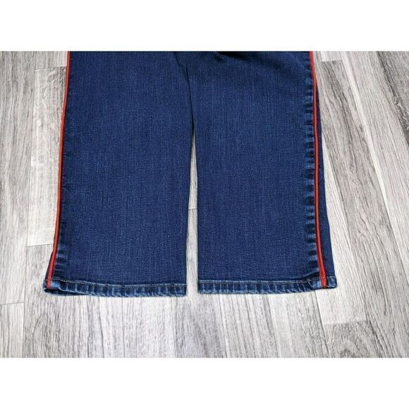 (3/$35) Charter Club Plus Sz 18 Short Red Stripes Lexington Straight Blue Jeans - Picture 4 of 12